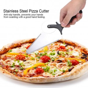 Pizza Spatula Stainless Steel Pizza Peel Multifunctional 2-in1 Pizza Cutter Shovel Professional Pastry Server Baking Tool