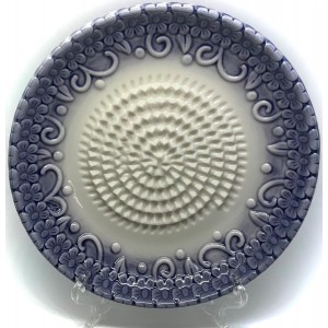 All-in-one Premium Ceramic Garlic Grater Plate 4-Piece Set - Purple Embossed Design and Style - For Garlic, Ginger, Chocolate, and more! - Comes with 5.25