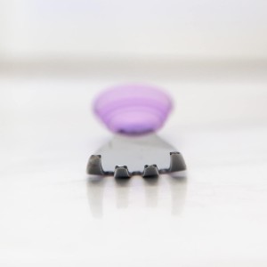 Bumkins Toddler Utensils, Kids Size Fork and Spoon Set, Silicone and Stainless-Steel Training Silverware, Angled Forks / Sporks for Self-Feeding, Children Hold Learning to Eat, 18 Months Up, Lavender