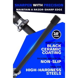 Dalstrong Honing Rod - 10 inch - G10 Handle - Stainless Steel Core - Scratch-Free Ceramic Coating - Kitchen Knife Sharpener Chef Knife Polish - Professional Honing Steel - Sharpening Rod