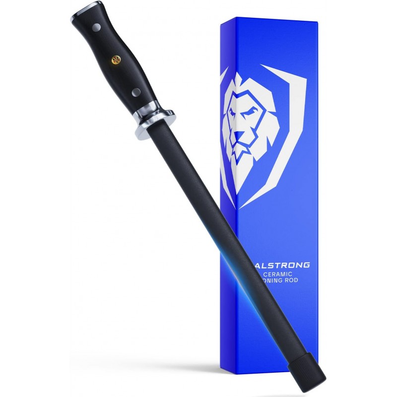 Dalstrong Honing Rod - 10 inch - G10 Handle - Stainless Steel Core - Scratch-Free Ceramic Coating - Kitchen Knife Sharpener Chef Knife Polish - Professional Honing Steel - Sharpening Rod