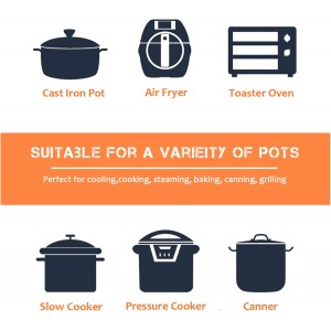 E-far 9 Inch Round Canning Cooking Racks, Stainless Steel Round Steaming Baking Cooling Rack Set of 2, Multi-Purpose for Air Fryer Pressure Cooker, Dishwasher Safe