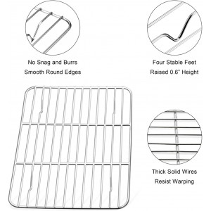 E-far Small Baking Rack Set of 2, Stainless Steel Metal Roasting Cooking Racks, Size – 8.6