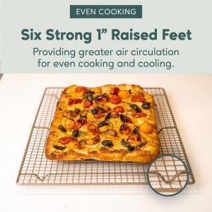 Ultra Cuisine Oven-Safe, Dishwasher-Safe 100% Stainless Steel Cooling and Baking Rack Set Heavy Duty Tight-Wire - 11.5 x 16.5-inch - Set of 2 - Half Sheet Pan Cooling Racks