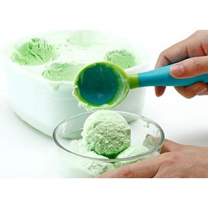 Ice Cream Scoop, 2PCS Nonstick Anti-Freeze Food grade PPR + rubber Ice Cream Scooper with the Hung Hole Design, Comfortable Handle, Dishwasher Safe,Ice Cream Scoops,