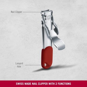 Victorinox Unisex Nail Clipper SS Red Lanyard Hole Blister, Standard