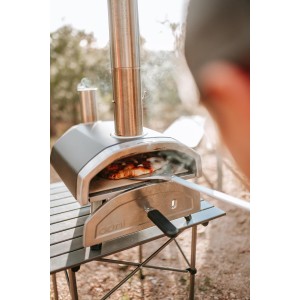 ooni Pizza Turning Peel - 7 Inch Aluminum Perforated Pizza Peel, Lightweight Metal Pizza Turner with Long Handle, Pizza Tools, Pizza Oven Accessories