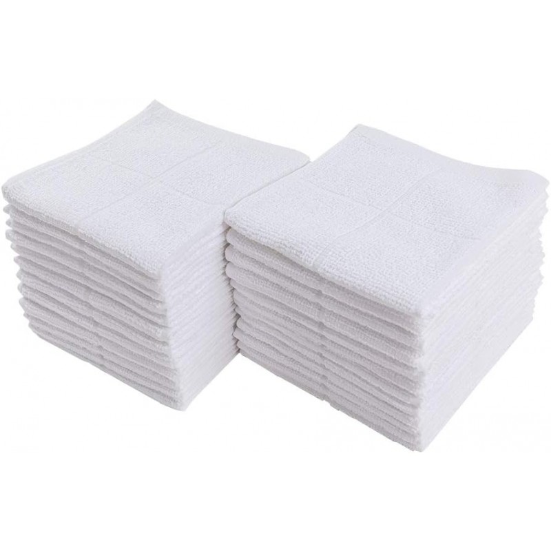 Glynniss Dishcloths Kitchen Highly Absorbent Dish Rags 100% Cotton Dish Cloths for Washing Dishes, Cleaning (11 x 11 Inches, 24 pcs, White)