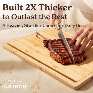 Wooden Cutting Boards For Kitchen Meal Prep & Serving - Bamboo Cutting Board Set with Holder, Charcuterie & Chopping Board, Wood Cutting Board Set, Kitchen Gadgets