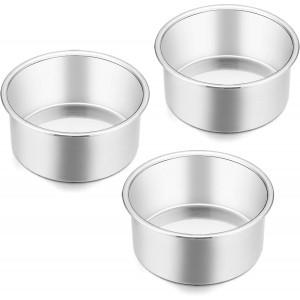 E-far 4 Inch Small Cake Pan Set of 3, St...