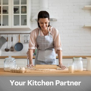 Wooden Rolling Pin 17.6 Inch with Rotating Ergonomic Handles – Classic Beech Wood Dough Roller for Baking Pizza, Pastry, Bread, and Cookies