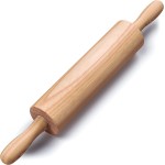 Wooden Rolling Pin 17.6 Inch with Rotating Ergonomic Handles – Classic Beech Wood Dough Roller for Baking Pizza, Pastry, Bread, and Cookies