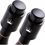 VINABON Vacuum Wine Stopper Set [Pack of 2] - Updated 2026 Preserves Freshness and Flavor for 15 Days. Improved One Pump Button Design, 100% Leak Proof Seal in Any Position. Includes WineGuide eBook
