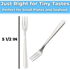 Super Durable, Elegant Mini Cocktail Forks 36 Pcs. Stainless Steel Tasting or Sampling Fork Set for Hors D'Oeuvres, Appetizers, Mussels, Crab. Small Metal Flatware Is Great for Restaurants and Events