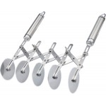 Juome 5 Wheel Pastry Cutter Stainless Pizza Slicer Multi-Round Dough Cutter Roller Cookie Pastry Knife Divider with Handle