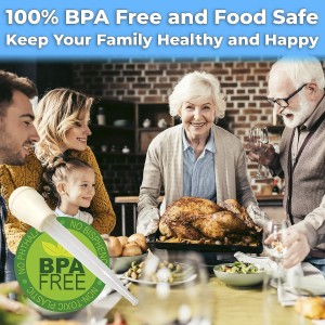 BPA Free, Pro Grade Turkey Baster 1 Pack. Extra Large 11 Inch Bulb Basters with Measuring Lines Perfect for Cooking Juicy, Tender Meat. Best Plastic Suction Basting Syringe, Kitchen Tools and Supplies