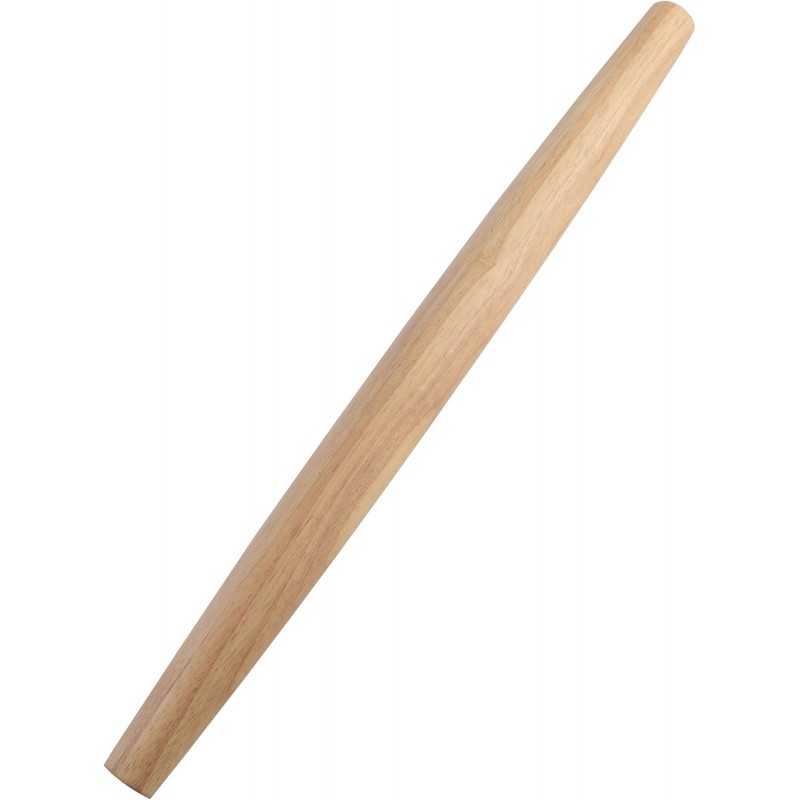 French Rolling Pin (17 Inches) –WoodenRoll Pin for Fondant, Pie Crust, Cookie, Pastry, Dough –Tapered Design & Smooth Construction - Essential Kitchen Utensil