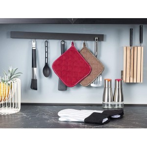 Joyhalo 4 Pack Pot Holders for Kitchen,Cotton Oven Holder with Great Heat Resistance,Non Slip Hot Pads for Kitchen Clearance,Brown