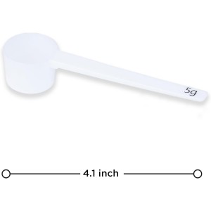 Measure spoons | measuring spoons set of 6 | exact dosing 3 gram scoop, 5 gram scoop, 7,5g, 10g, 15g, 30g | kitchen measuring set for powder and liquids | plastic medicine spoon and cups