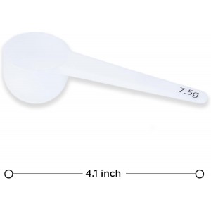 Measure spoons | measuring spoons set of 6 | exact dosing 3 gram scoop, 5 gram scoop, 7,5g, 10g, 15g, 30g | kitchen measuring set for powder and liquids | plastic medicine spoon and cups