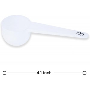 Measure spoons | measuring spoons set of 6 | exact dosing 3 gram scoop, 5 gram scoop, 7,5g, 10g, 15g, 30g | kitchen measuring set for powder and liquids | plastic medicine spoon and cups