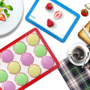 MIU Macaroon Silicone Baking Mat, Non-Stick Cookie Baking Mat, 2 Half Sheets and 1 Quarter Sheet, Perfect Baking Pad Cookie Kit for Macarons, Cake, Bread and Pastry