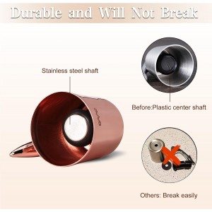 OWO Stainless Steel Wine Bottle Stopper, Reusable Wine Saver with Silicone Seal, Decorative Bottle Sealer, Keeps Fresh (Rosegold, 1 Pack)