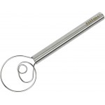Jillmo Danish Dough Whisk, 12inch Stainless Steel Bread Whisk