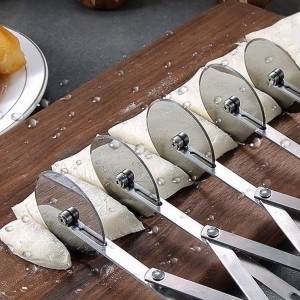 5 Wheel Pastry Cutter Pizza Cutter with Stainless Steel Double Cutter, Set of 2 Pizza Slicer Multi-Round Pastry Knife for Pizza Pies Waffles Dough Cookies