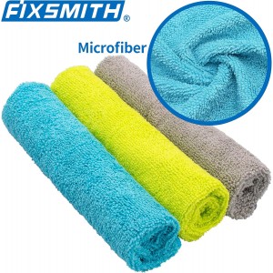 FIXSMITH Microfiber Cleaning Cloth - Pack of 8, Size: 12 x 16 in, Multi-Functional Cleaning Towels, Highly Absorbent Cleaning Rags, Lint-Free, Streak-Free Cleaning Cloths for Car Kitchen Home
