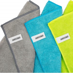 FIXSMITH Microfiber Cleaning Cloth - Pack of 8, Size: 12 x 16 in, Multi-Functional Cleaning Towels, Highly Absorbent Cleaning Rags, Lint-Free, Streak-Free Cleaning Cloths for Car Kitchen Home