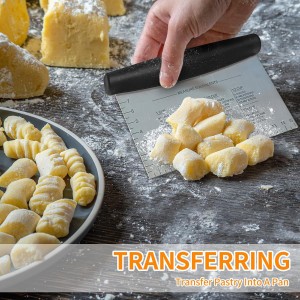 ALLTOP Stainless Steel Bench Scraper and Pastry Blender Cutter Set, Efficient Multipurpose Kitchen Baking Essential Tool with Comfortable Grip Handle-Perfect for Nut, Pie and Dough Processing - Black