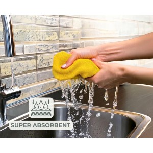 Living Fashions 8 Pack Dish Cloths for Washing Dishes - 100% Cotton Absorbent Dish Towels Size 12