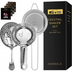 Cocktail Strainer-Stainless Steel Bar Tools Bartender Cocktail Strainer Set:Hawthorne Strainer,Julep Strainer and Conical Fine Mesh Strainer