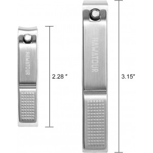 HAWATOUR Nail Clippers Set, Ultra Sharp Sturdy Fingernail and Toenail Clipper Cutters with Visibly Tin Case, Silver