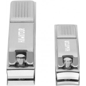 HAWATOUR Nail Clippers Set, Ultra Sharp Sturdy Fingernail and Toenail Clipper Cutters with Visibly Tin Case, Silver