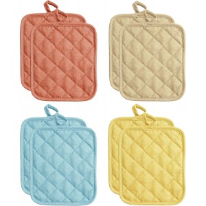 American Linen Pot Holders, Hot Pads, Table Pads for Kitchen and Dining Table, Non Slip Heat Resistant Hot Pot Holder (Multi, 8 Pack)