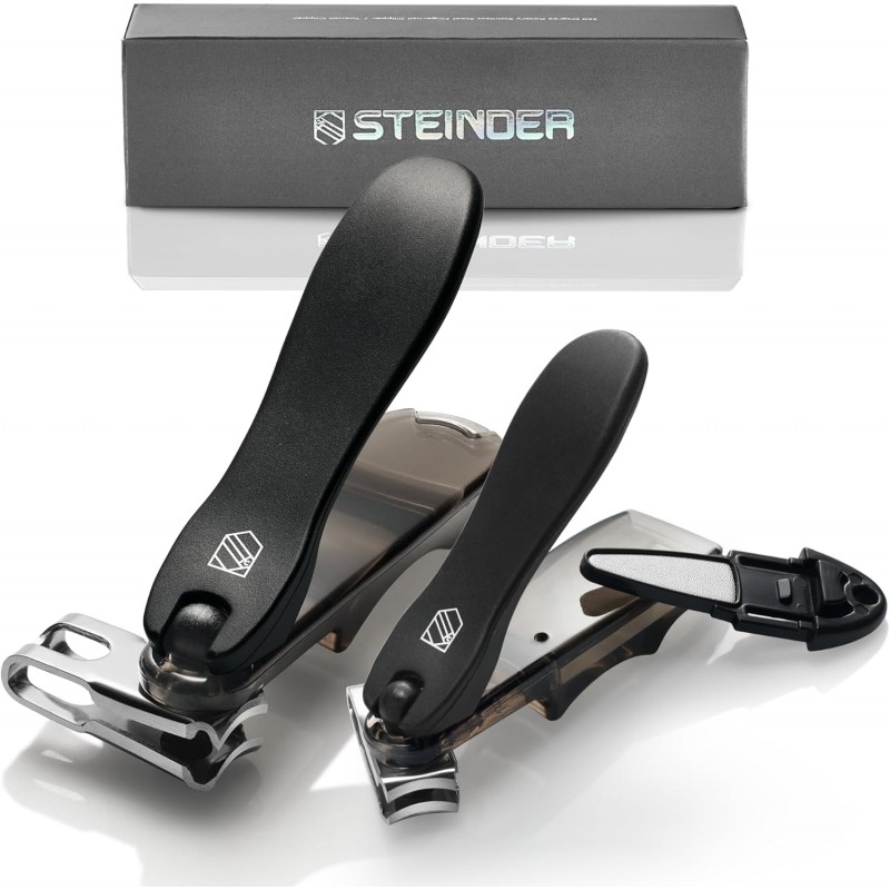 Nail Clippers, Steinder® Easy 360 Rotation Nail Clippers Set Made in Korea/cortauñas cortaúñas de Manos y pies/Gift for Men & Women Convenient Senior for Thick Toe Nail.