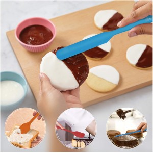 HOTEC Heat Resistant 600℉ Food Grade Silicone Rubber Spatula Set for Baking, Cooking, and Mixing Non Stick Dishwasher Safe BPA-Free Multicolor Set of 5