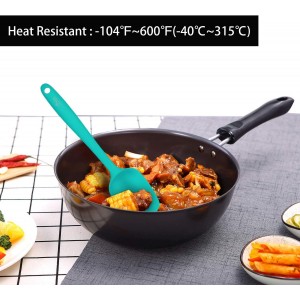 HOTEC Heat Resistant 600℉ Food Grade Silicone Rubber Spatula Set for Baking, Cooking, and Mixing Non Stick Dishwasher Safe BPA-Free Multicolor Set of 5