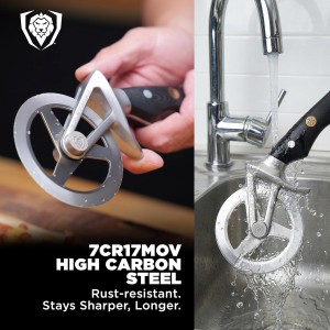 Dalstrong Pizza Cutter Wheel - High-Carbon Heavy-Duty Stainless Steel - G10 Handle - Easy Cleaning Best Pizza Knife Slice - Thumb Guard Protection & Blade Cover - The Orbit Razor Unique Pizza Slicer