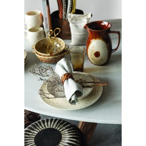 Creative Co-Op Embossed Leaf Shaped Tongs, Gold