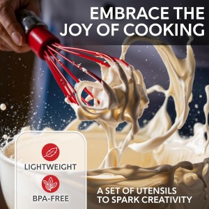 Kitchen Utensils Set, 10 Nylon Stainless Steel Cooking Utensils, Non Stick and Heat Resistant Cookware set New Chef's Gadget Tools Collection