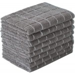 Microfiber Dish Towels - Soft, Super Absorbent and Lint Free Kitchen Towels - 8 Pack (Lattice Designed Gray Colors) - 26 x 18 Inch