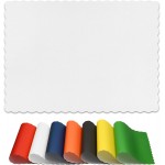 Disposable Paper Placemats – Premium, 50 Pack of White Scalloped Edge Placemats, Perfect Size 10x 14