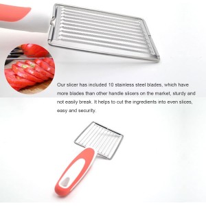 ASHATA Lunch Meat Slicer, Stainless Cutter with Handle for Cheese Potato Egg Ham Fruit Tomato, Quality Stainless Steel 10 Wires for 11, Stainless Steel Fruit Vegetable Slicer