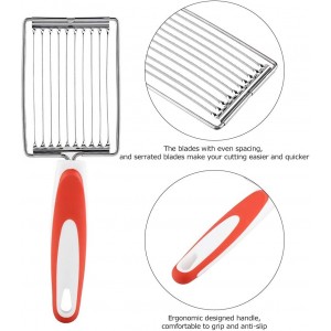 ASHATA Lunch Meat Slicer, Stainless Cutter with Handle for Cheese Potato Egg Ham Fruit Tomato, Quality Stainless Steel 10 Wires for 11, Stainless Steel Fruit Vegetable Slicer