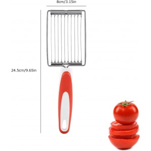 ASHATA Lunch Meat Slicer, Stainless Cutter with Handle for Cheese Potato Egg Ham Fruit Tomato, Quality Stainless Steel 10 Wires for 11, Stainless Steel Fruit Vegetable Slicer