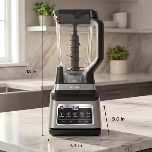 Ninja BN801 Professional Plus Kitchen System, 1400 WP, 5 Functions for Smoothies, Chopping, Dough & More with Auto IQ, 72-oz.* Blender Pitcher, 64-oz. Processor Bowl, (2) 24-oz. To-Go Cups, Grey
