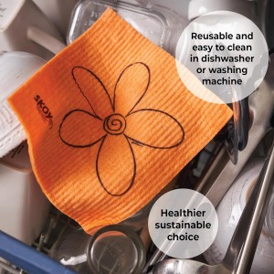 Skoy Cloth, 8-Pack Versatile Swedish Dishcloths for Kitchen and Household Use, Reusable Cleaning Cloths, Planet-Friendly, Dishwasher and Dryer-Safe, Assorted Colors